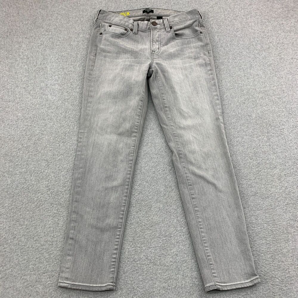 J. Crew Jeans Womens Size 27 Toothpick Stretch Gray Distressed